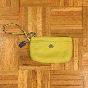Leather coach wristlet